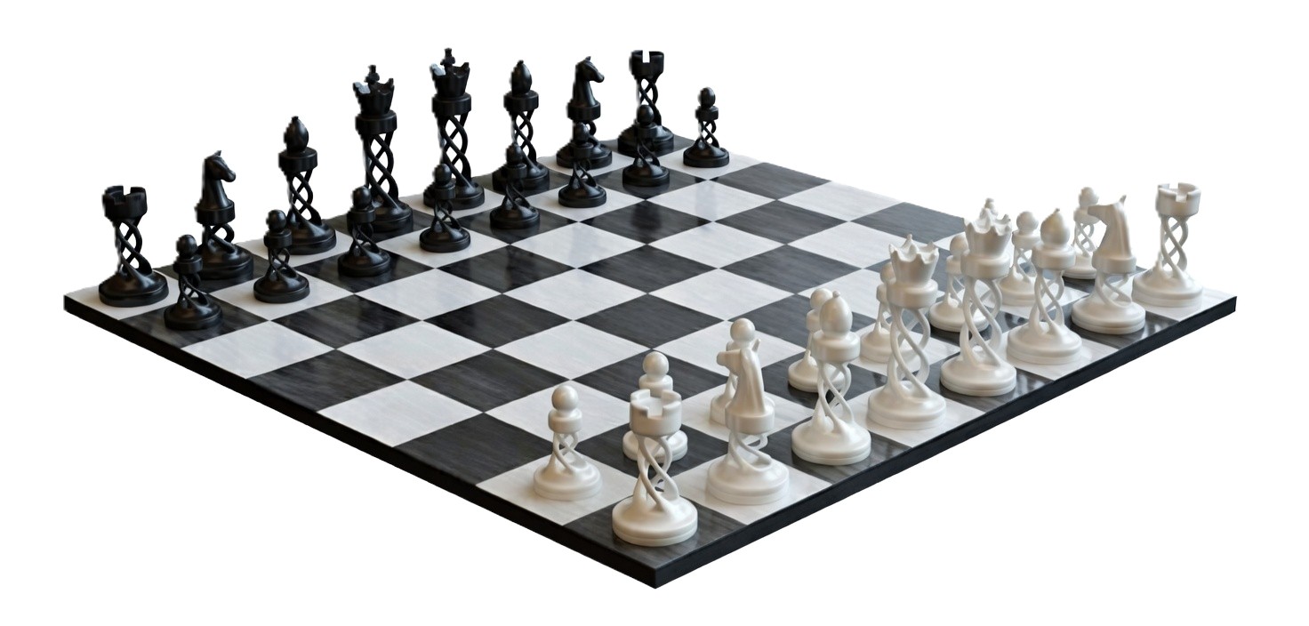 Gold Edition chess mat, full view